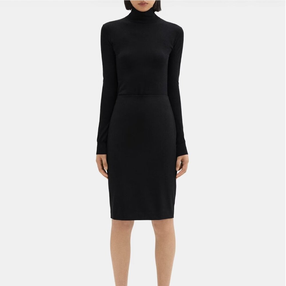 NEW WITH TAGS Theory Black Pencil Skirt in Stretch Wool Size 10, FALL 2025